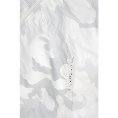 Shop Dolce & Gabbana Camouflage Logo Print Jacket In White