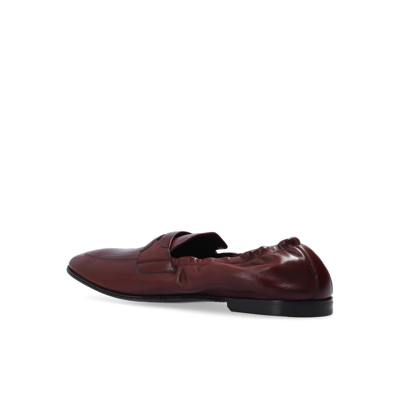 Shop Dolce & Gabbana Ariosto Leather Loafers In Brown