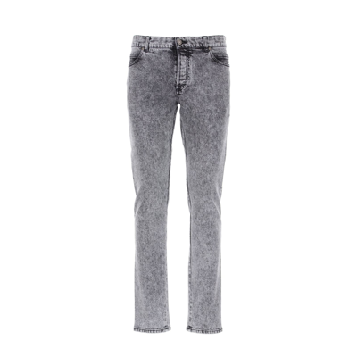Shop Balmain Skinny Jeans In Gray