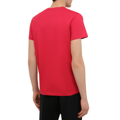 Shop Balmain Cotton Logo T-shirt In Red