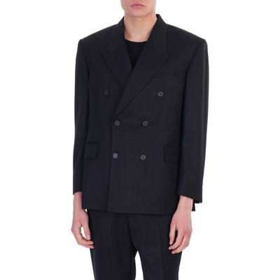 Shop Balenciaga Double-breasted Blazer In Black