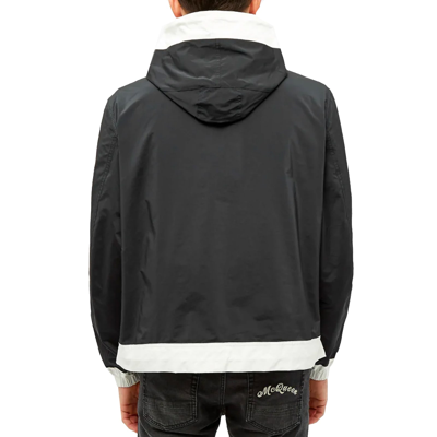 Shop Alexander Mcqueen Windbreaker Hooded Jacket In Black