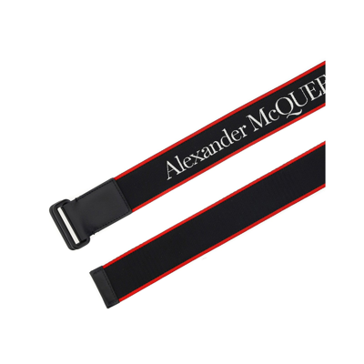 Shop Alexander Mcqueen Logo Belt In Black