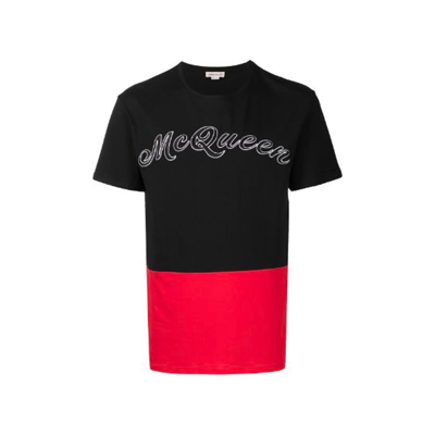 Shop Alexander Mcqueen Cotton Logo T-shirt In Black