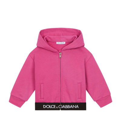 Shop Dolce & Gabbana Kids Logo Zip-up Hoodie (3-30 Months) In Multi