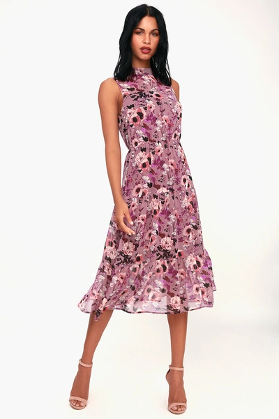 Lulus purple floral store dress