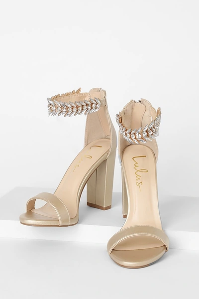 Shop Lulus Mylan Gold Ankle Strap Heels