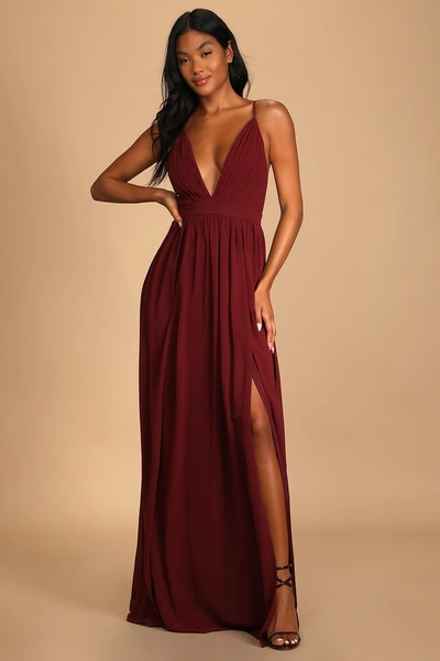 Lulus maroon best sale maxi dress