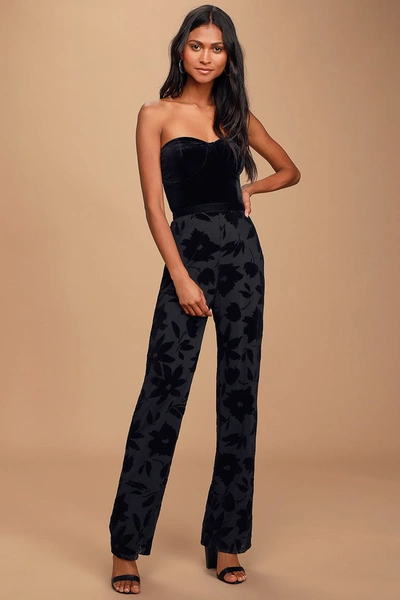 Shop Lulus Love About It Black Velvet Strapless Jumpsuit