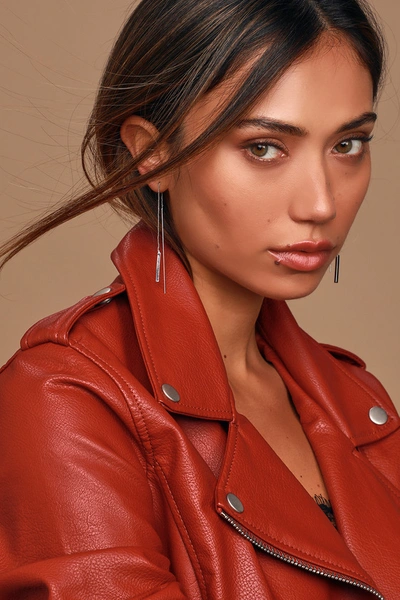 Lulus Keep It Chic Silver Threader Earrings In Silver