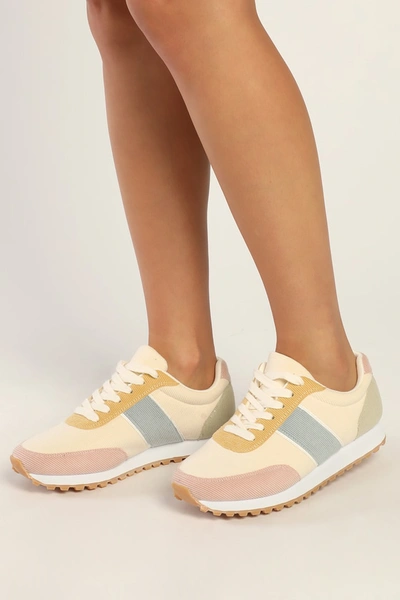 Shop Dirty Laundry Desert Dog Ivory Multi Color Block Corduroy Sneakers