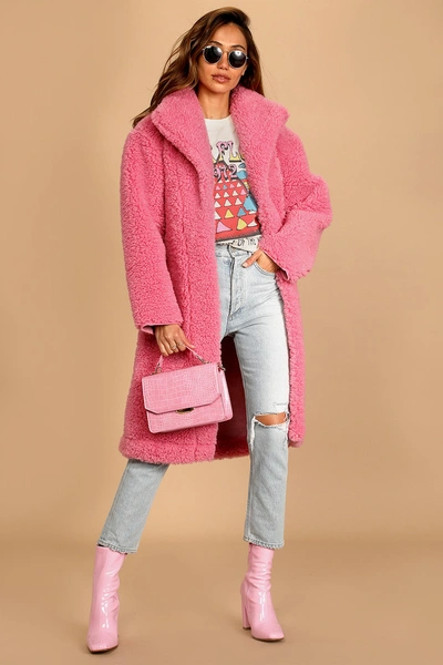 Shop Lulus Too Fab For You Pink Faux Fur Coat
