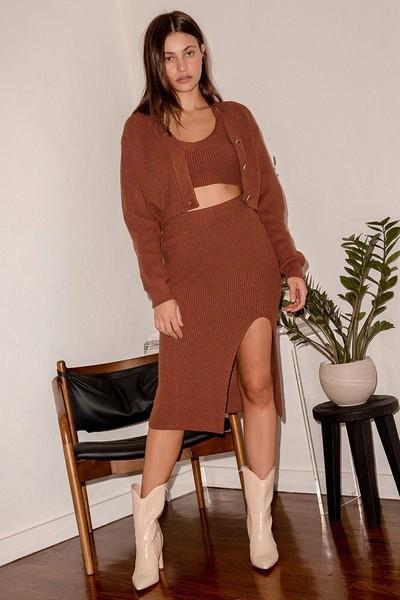Shop Lulus More The Merrier Rust Red Knit Three-piece Sweater Dress