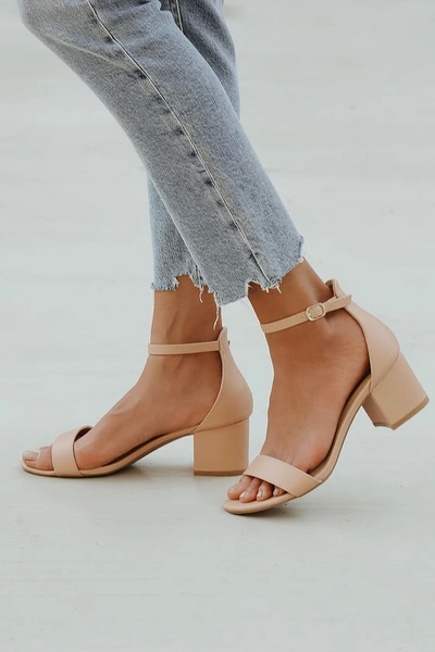 Shop Lulus Harper Almond Ankle Strap Heels In Beige