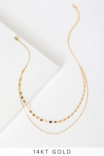 Lulus Always Gleaming 14kt Gold Layered Choker Necklace In Gold