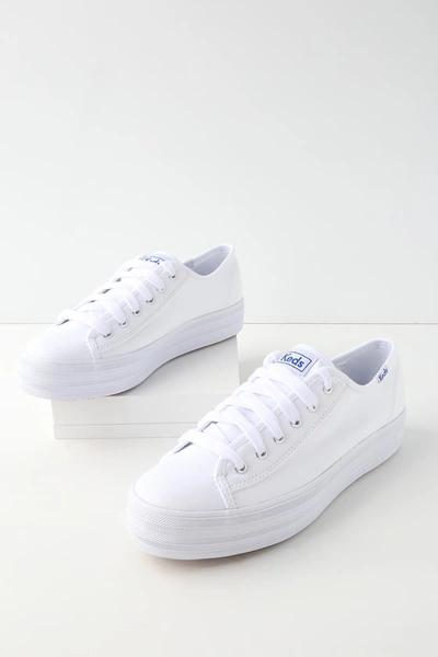 Shop Keds Triple Kick White Flatform Sneakers