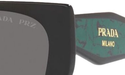 Shop Prada 54mm Polarized Irregular Sunglasses In Black