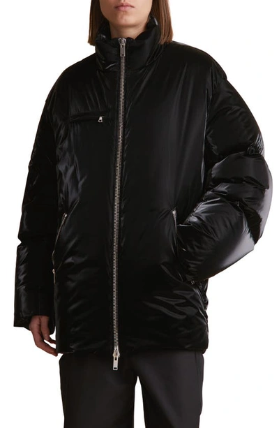 Shop Khaite Gallo Liquid Puffer Jacket In Black