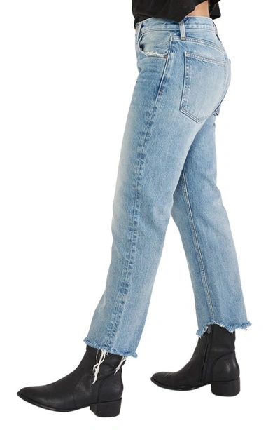 Shop Etica Rhea Straight Leg Organic Cotton Ankle Jeans In Still Water
