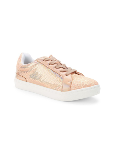 Shop Dolce Vita Girl's Sadry Glitter Sneakers In Rose Gold