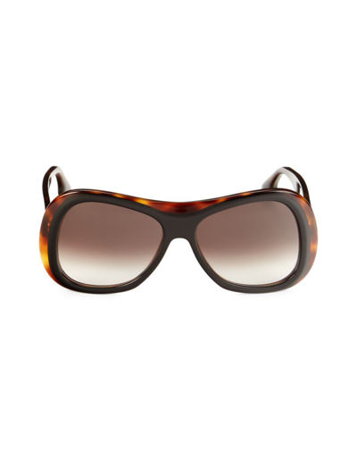 Shop Victoria Beckham Women's Sulptural 59mm Shield Sunglasses In Black Tortoise