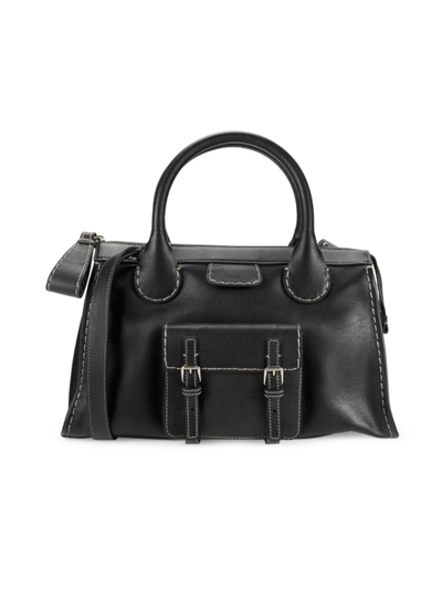 Shop Chloé Women's Leather Shoulder Bag In Black