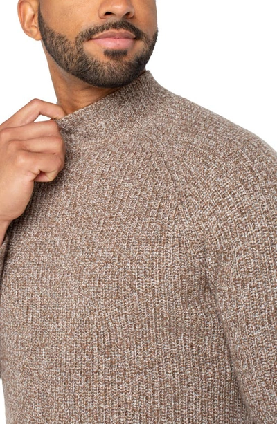 Shop Liverpool Los Angeles Shaker Stitch Mock Neck Sweater In Chestnut Multi