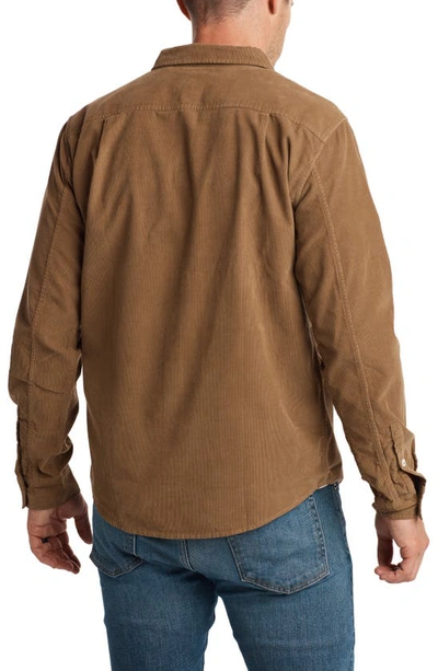 Rowan Nobel Fine Wale Corduroy Button-up Shirt In Umber