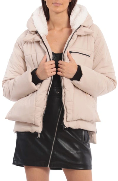 Shop Avec Les Filles Thermalpuff™ Hooded Utility Puffer Jacket In Buff