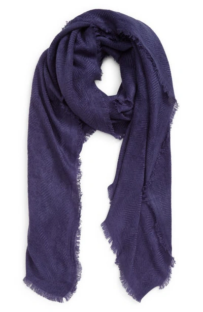 Shop Treasure & Bond Herringbone Burlap Scarf In Blue Cobalt