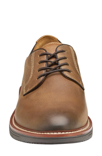 Shop Johnston & Murphy Upton Plain Toe Derby In Tan Oiled Full Grain