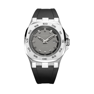 Shop D1 Milano Watch Delta 001 41.5mm In Black/grey/silver