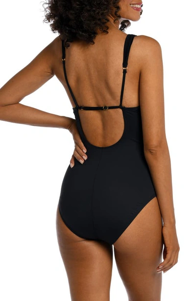 La Blanca Cross Front Keyhole Cutout One-piece Swimsuit In Black