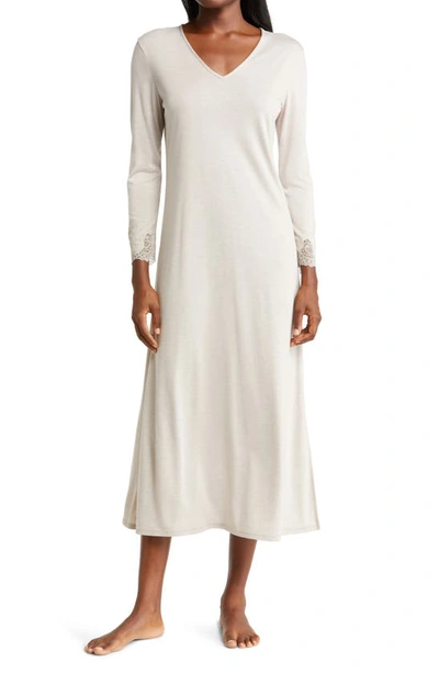 Shop Natori Lounger Luxe Shangri La Nightgown In Cashmere W/ Cocoon