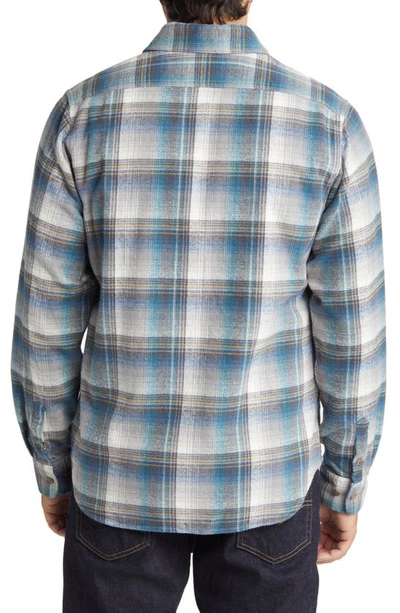 Schott Two-pocket Flannel Long Sleeve Button-up Shirt In Turquoise