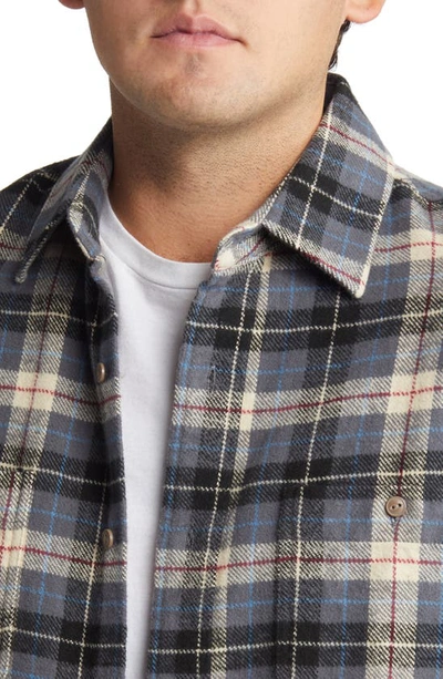 Shop Schott Two-pocket Long Sleeve Flannel Button-up Shirt In Grey