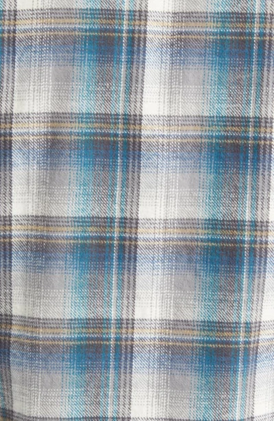 Schott Two-pocket Flannel Long Sleeve Button-up Shirt In Turquoise