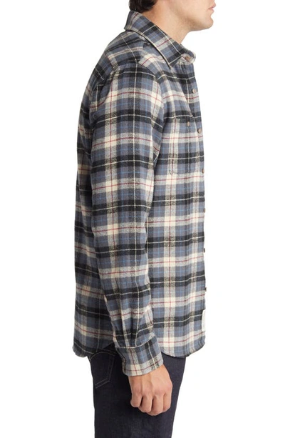 Schott Two-pocket Flannel Long Sleeve Button-up Shirt In Grey