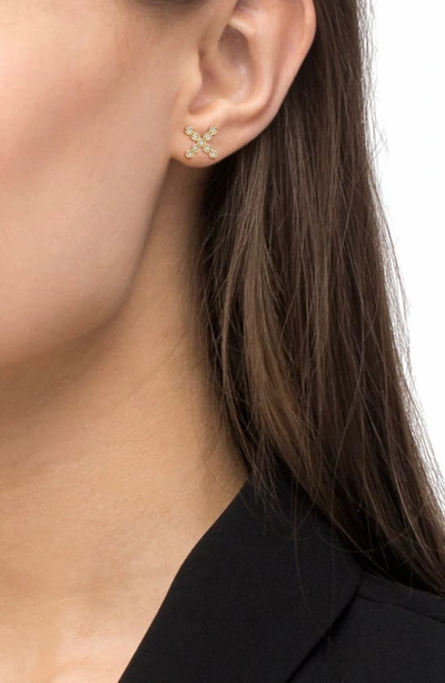 Lagos 18k Gold And Diamond X-stud Earrings In Gold Diamond