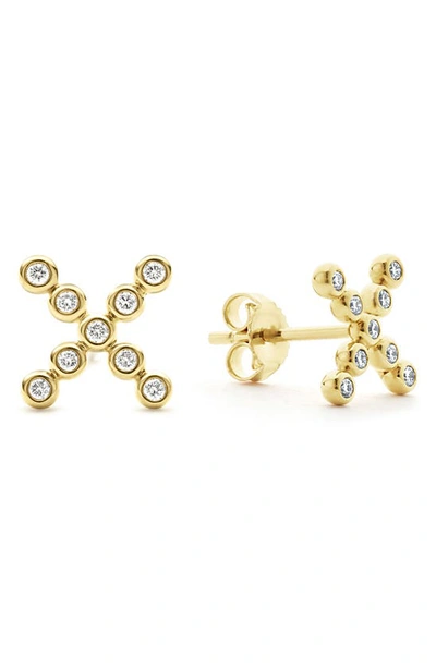 Lagos 18k Gold And Diamond X-stud Earrings In Gold Diamond