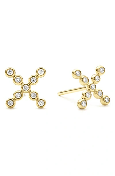 Shop Lagos Ksl Diamond X Stud Earrings In Gold Diamond
