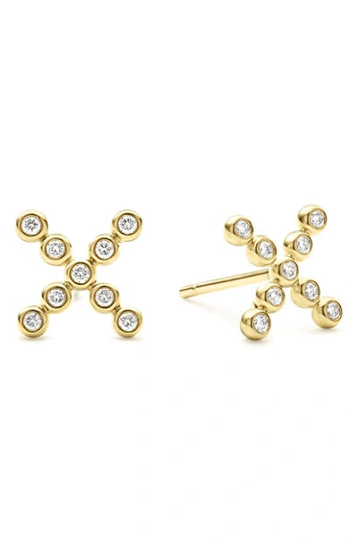 Lagos 18k Gold And Diamond X-stud Earrings In Gold Diamond