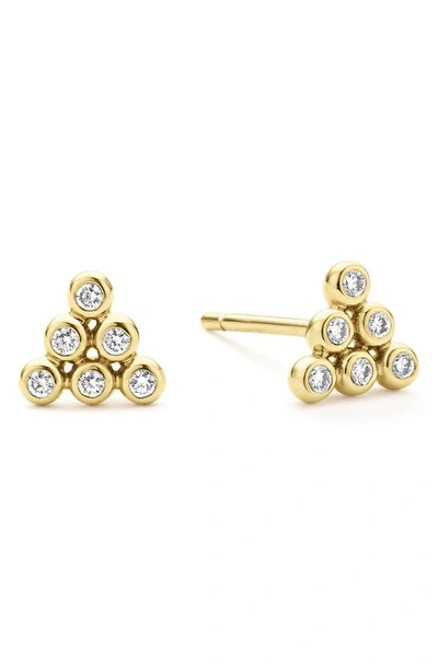 Shop Lagos Ksl Diamond Triangle Stud Earrings In Gold Diamond