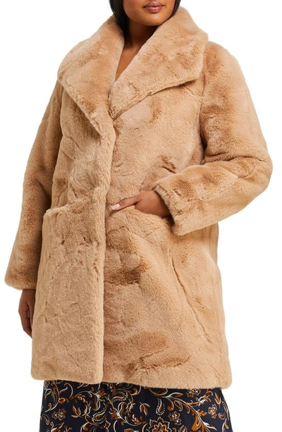 Shop Estelle Matterhorn Faux Fur Coat In Camel