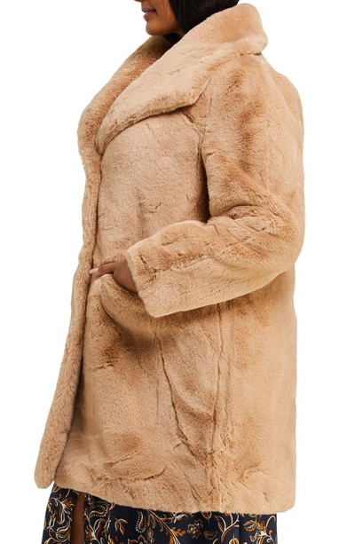 Shop Estelle Matterhorn Faux Fur Coat In Camel