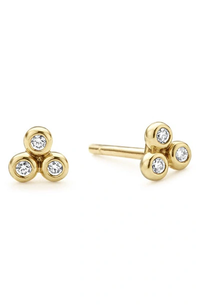 Shop Lagos Ksl Diamond Triangle Stud Earrings In Gold Diamond