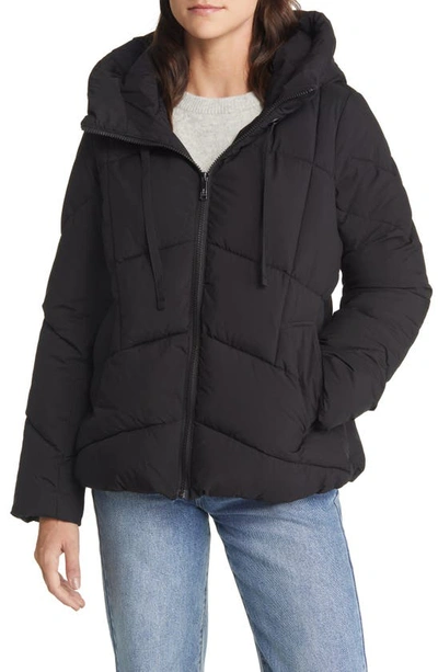 Shop Sam Edelman Hooded Puffer Coat In Black