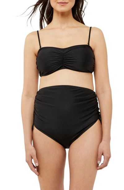 A Pea In The Pod High Waisted Maternity Bikini 2-piece Swimsuit In Black