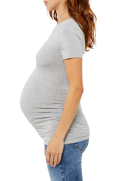 Shop A Pea In The Pod Ruched Maternity T-shirt In Heather Grey