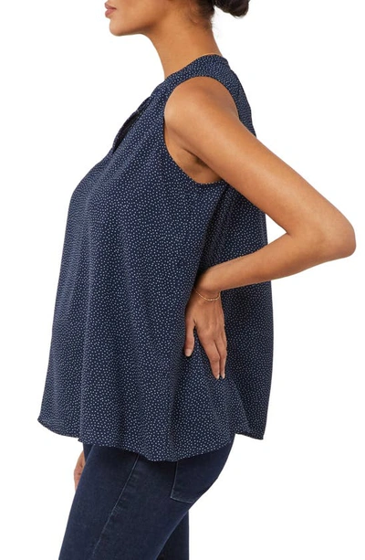 Shop A Pea In The Pod Pleated Sleeveless Maternity Top In Navy/ White Dot